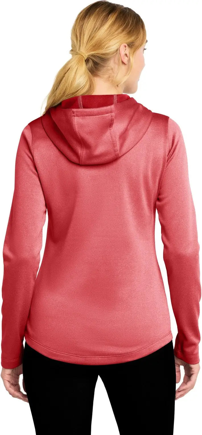 Sport-tek Lst264 Women’s Posicharge Sport-wick Heather Fleece Hooded Pullover - Deep Red
