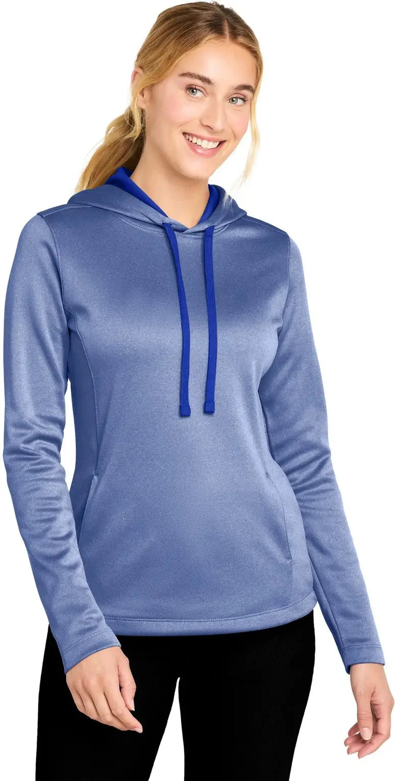 Sport-tek Lst264 Women’s Posicharge Sport-wick Heather Fleece Hooded Pullover - True Royal