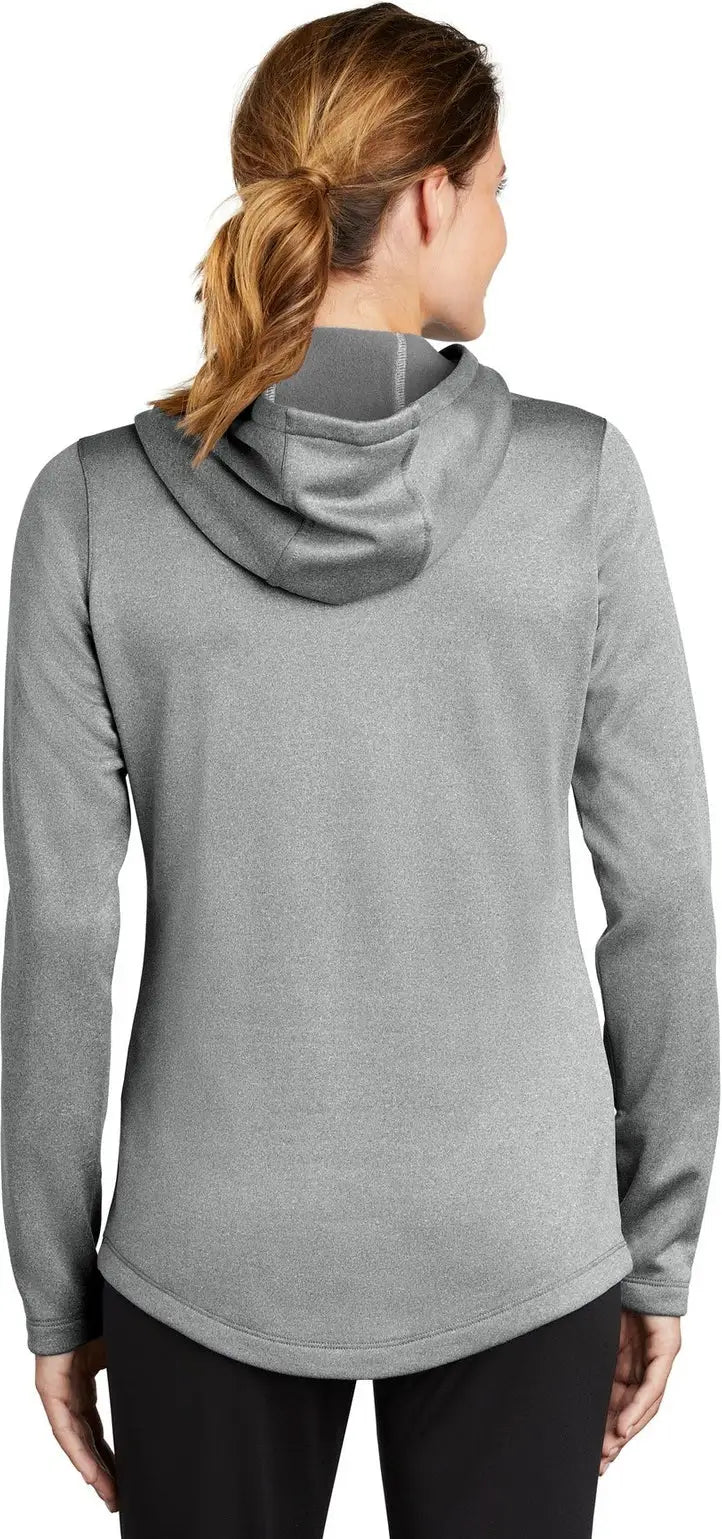 Sport-tek Lst264 Women’s Posicharge Sport-wick Heather Fleece Hooded Pullover - Dark Silver