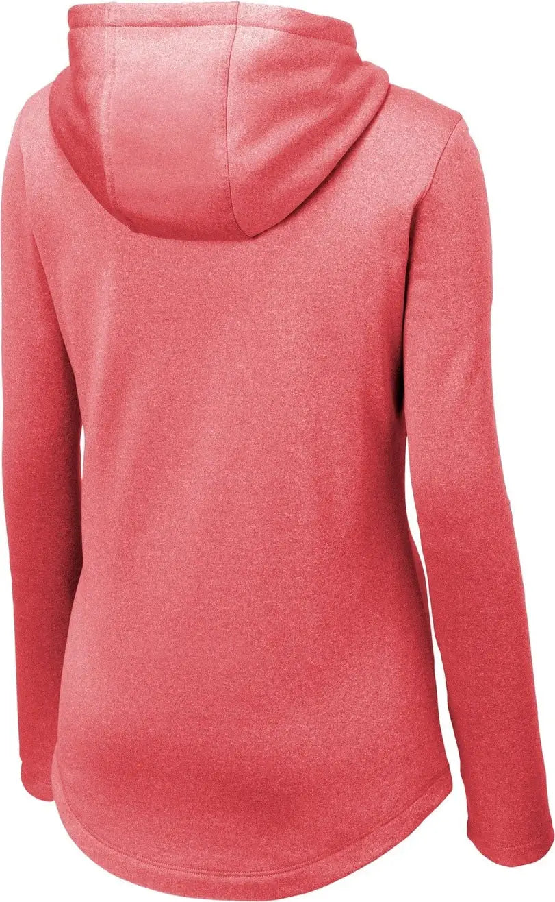 Sport-tek Lst264 Women’s Posicharge Sport-wick Heather Fleece Hooded Pullover - Deep Red