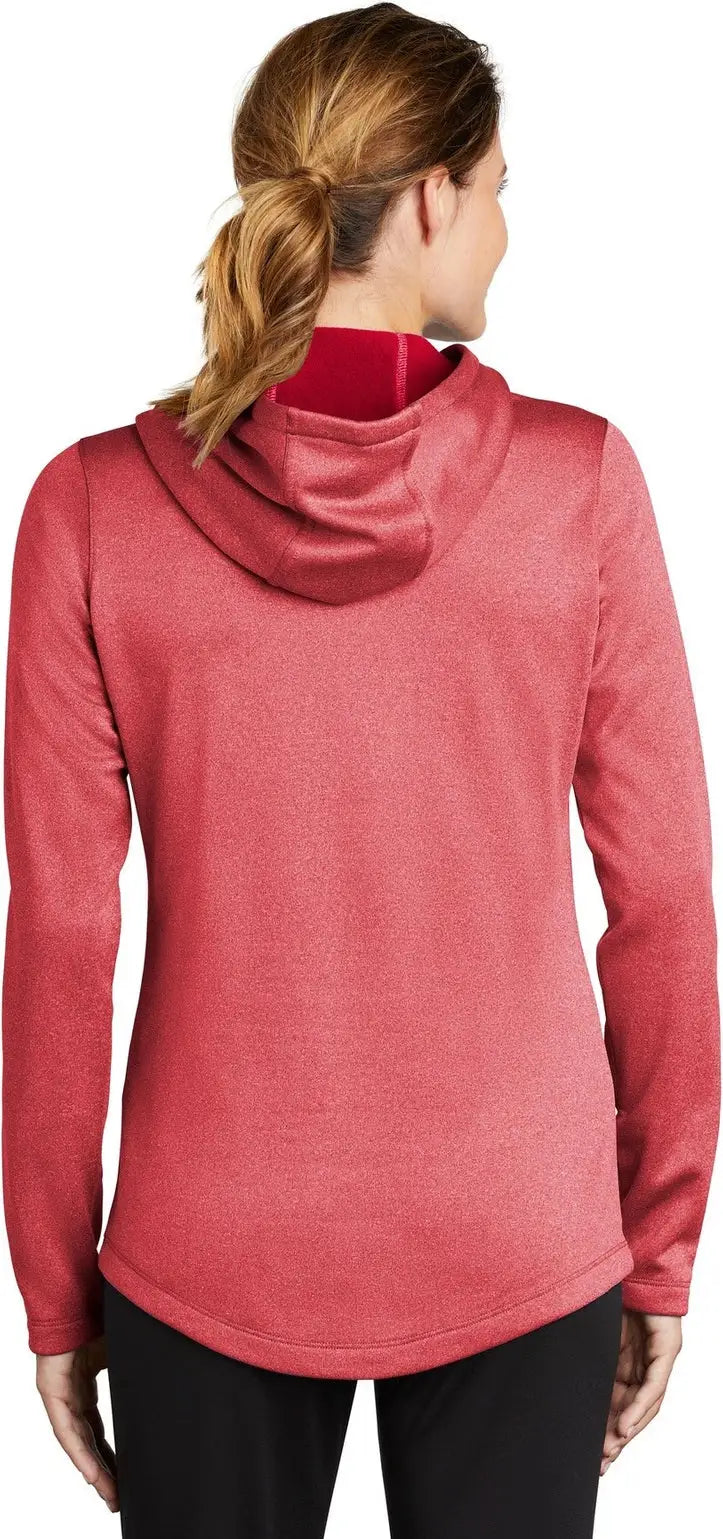 Sport-tek Lst264 Women’s Posicharge Sport-wick Heather Fleece Hooded Pullover - Deep Red