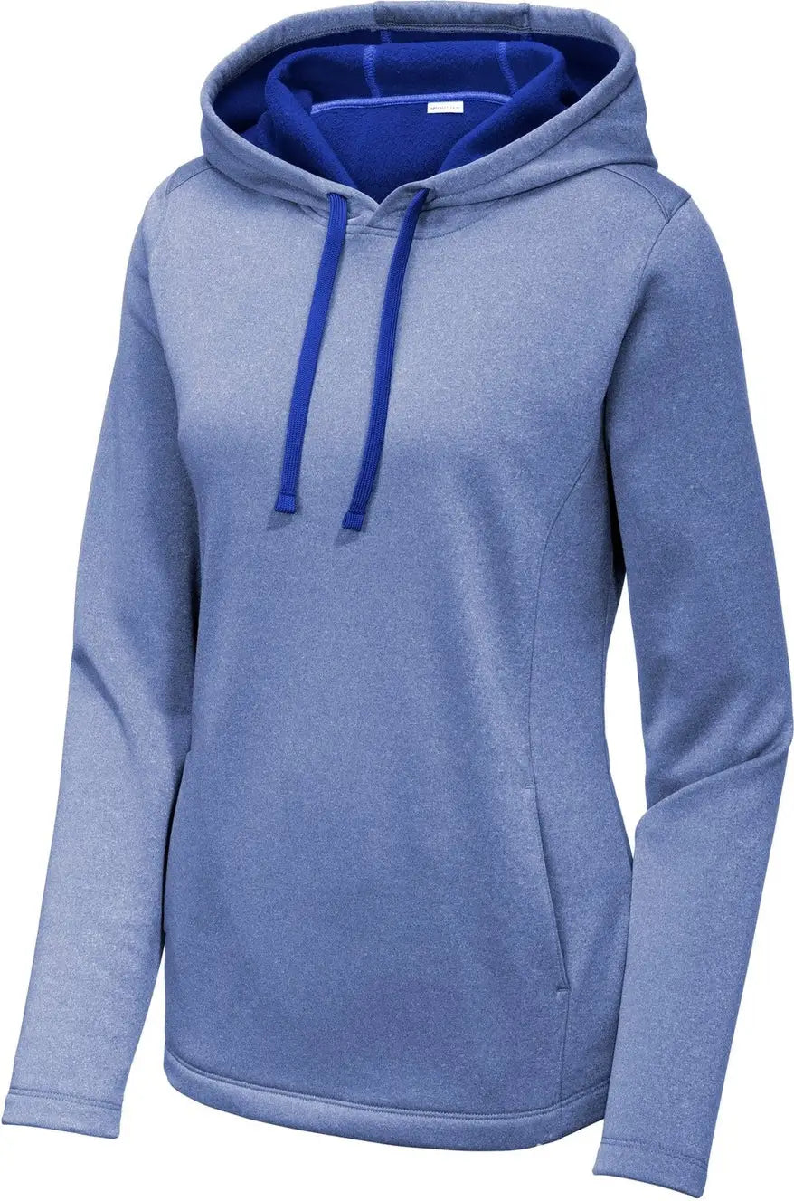 Sport-tek Lst264 Women’s Posicharge Sport-wick Heather Fleece Hooded Pullover - True Royal