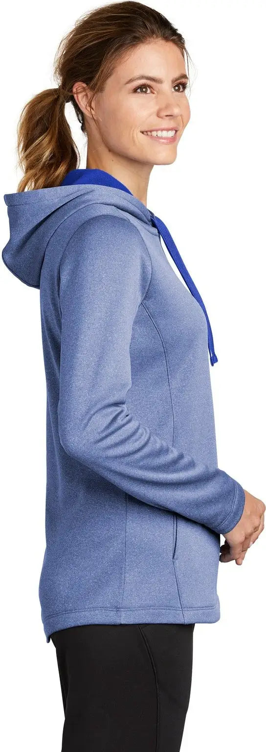 Sport-tek Lst264 Women’s Posicharge Sport-wick Heather Fleece Hooded Pullover - True Royal