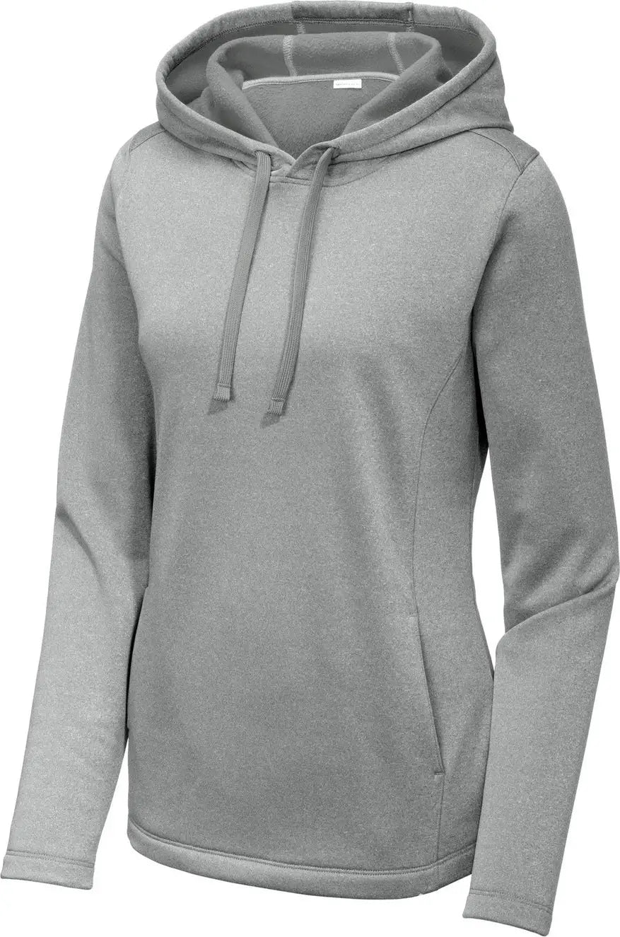 Sport-tek Lst264 Women’s Posicharge Sport-wick Heather Fleece Hooded Pullover - Dark Silver