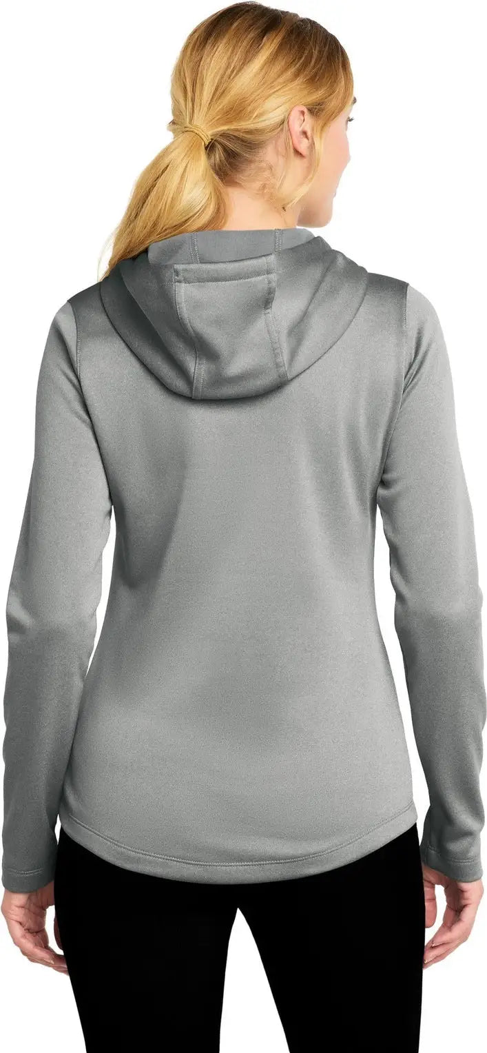 Sport-tek Lst264 Women’s Posicharge Sport-wick Heather Fleece Hooded Pullover - Dark Silver
