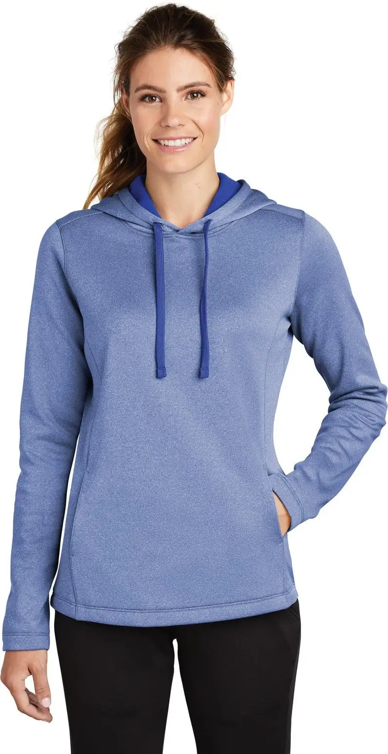 Sport-tek Lst264 Women’s Posicharge Sport-wick Heather Fleece Hooded Pullover - True Royal - Ladies Xs