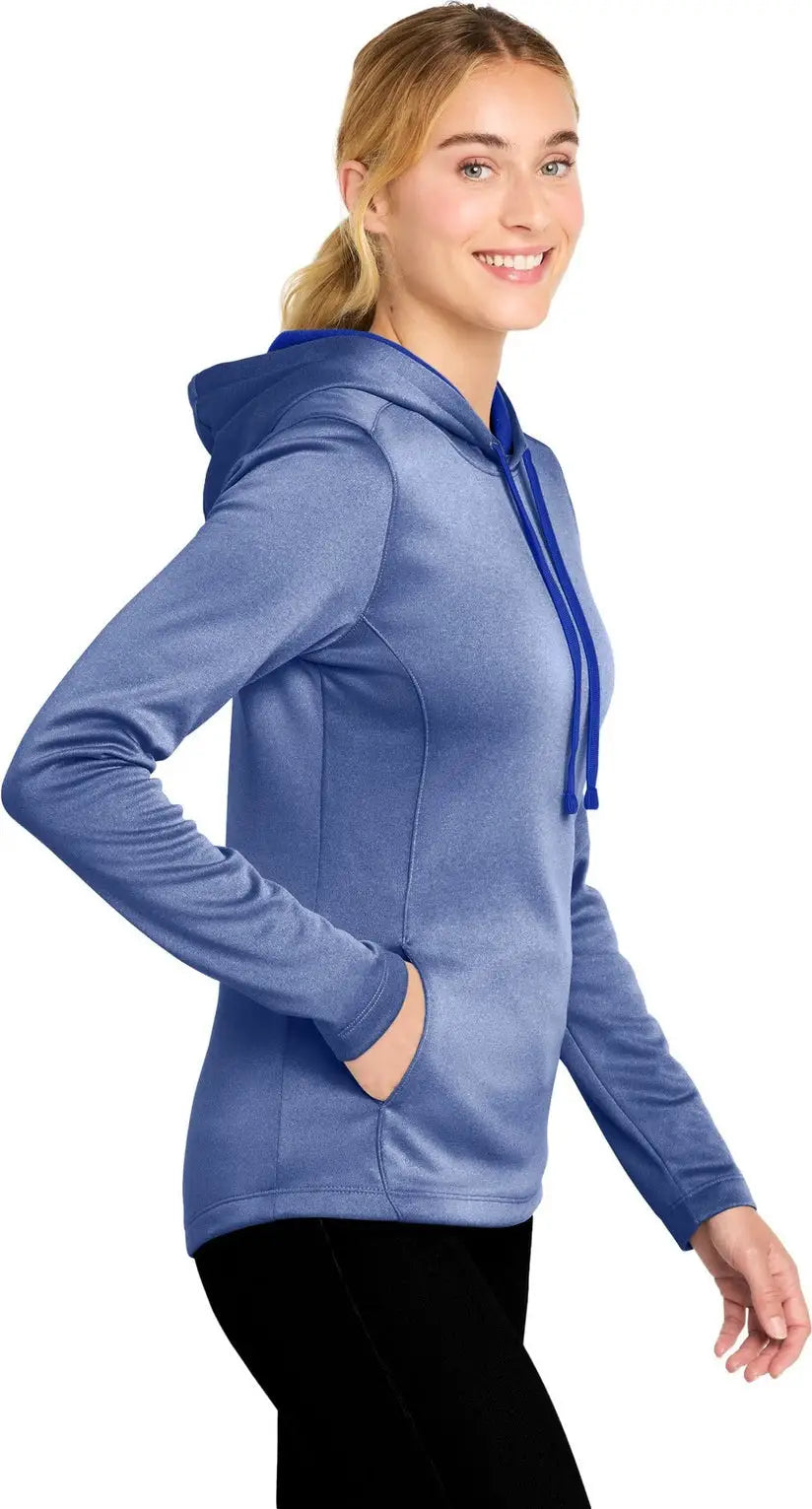Sport-tek Lst264 Women’s Posicharge Sport-wick Heather Fleece Hooded Pullover - True Royal