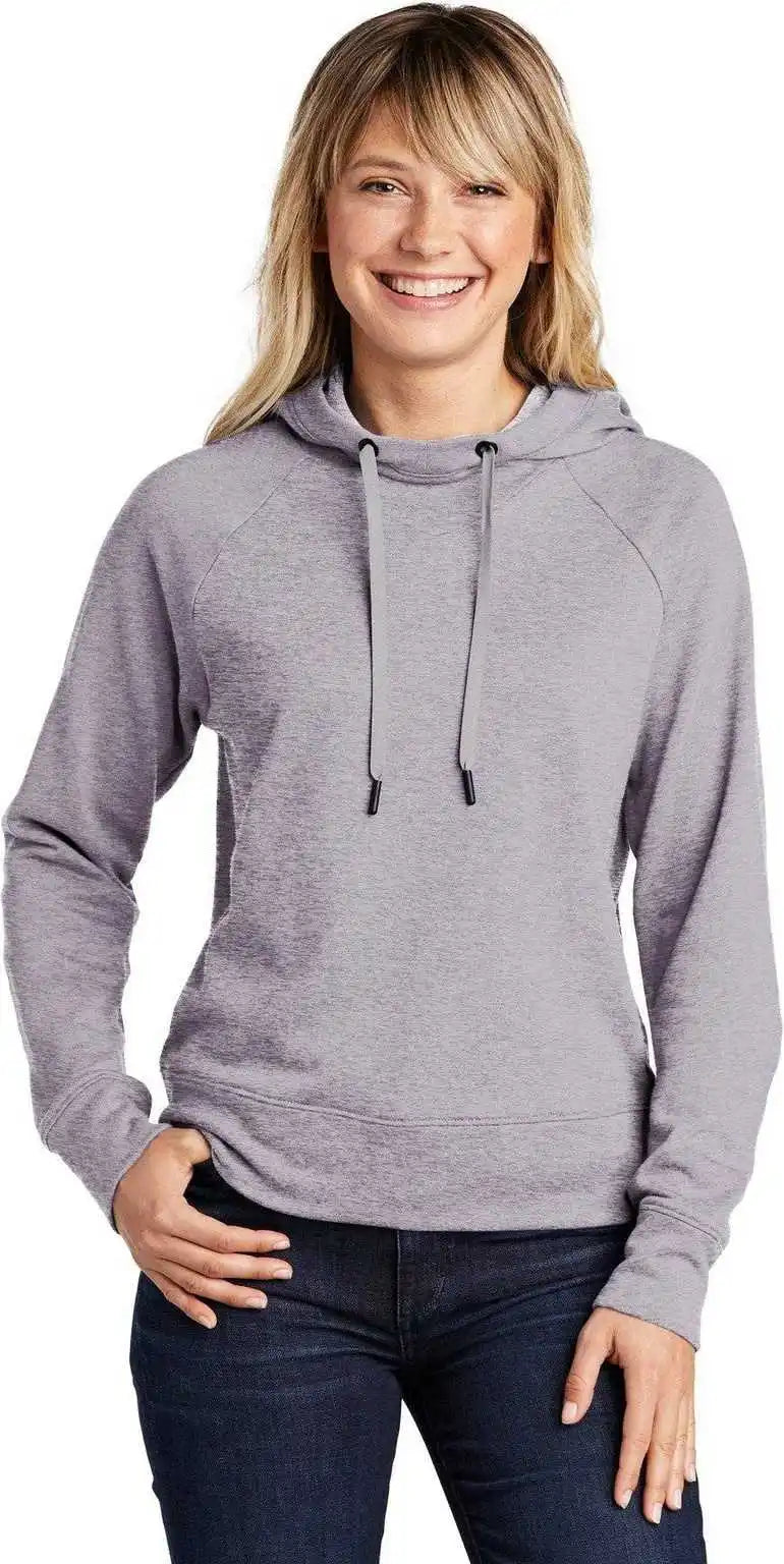 Sport-tek Lst272 Ladies Lightweight French Terry Pullover Hoodie - Heather Gray
