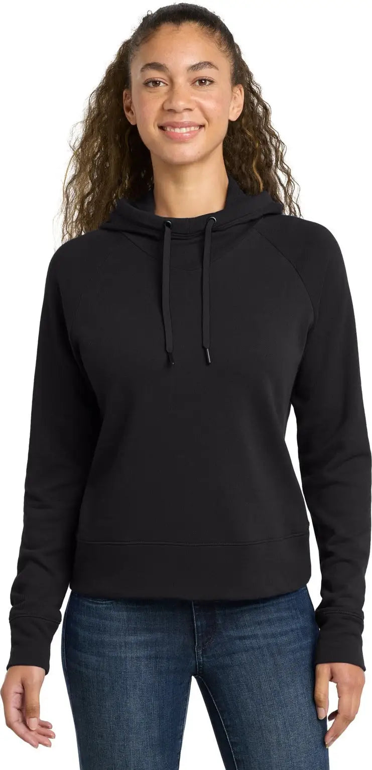Sport-tek Lst272 Women’s Lightweight French Terry Pullover Hoodie - Black - Ladies Xs