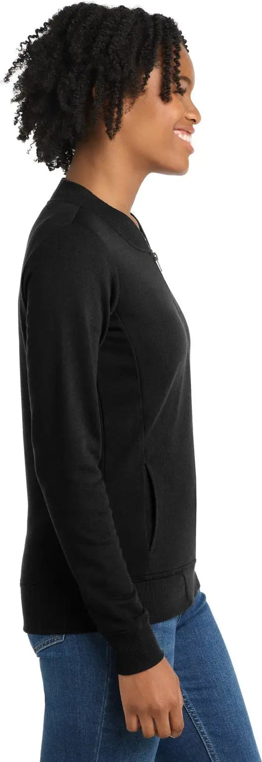 Sport-tek Lst274 Women’s Lightweight French Terry Bomber - Black