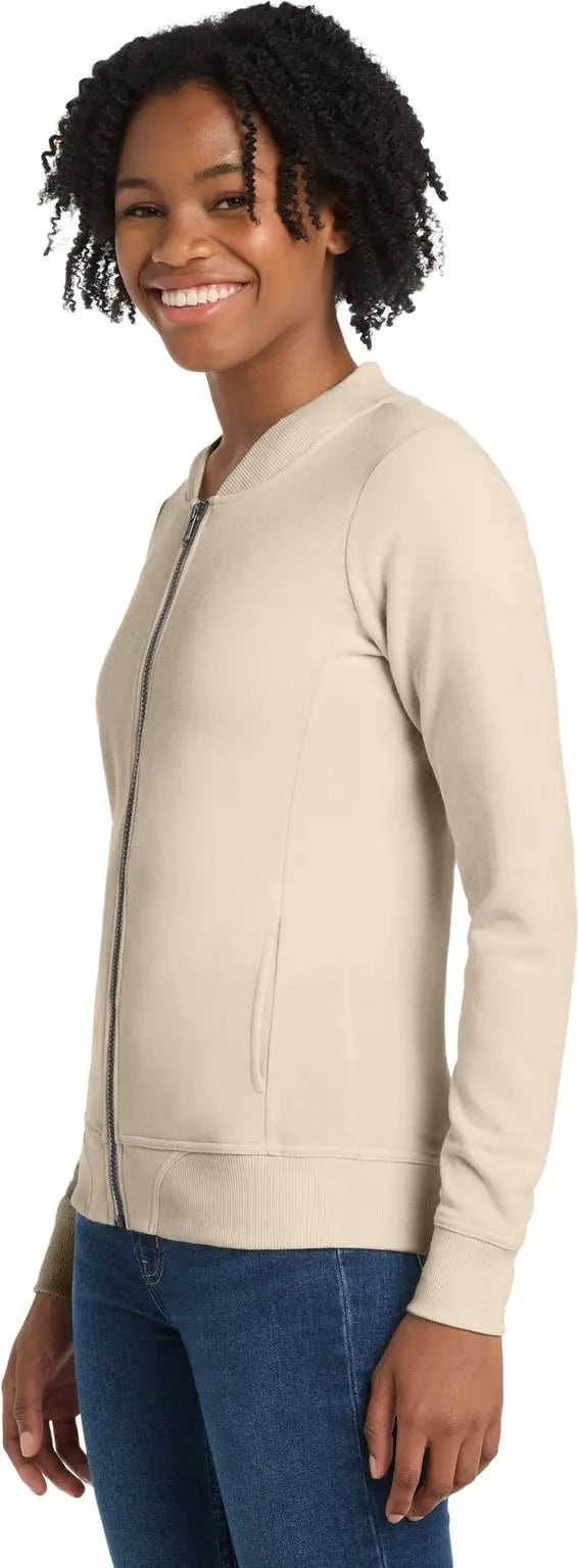 Sport-tek Lst274 Women’s Lightweight French Terry Bomber - Ecru