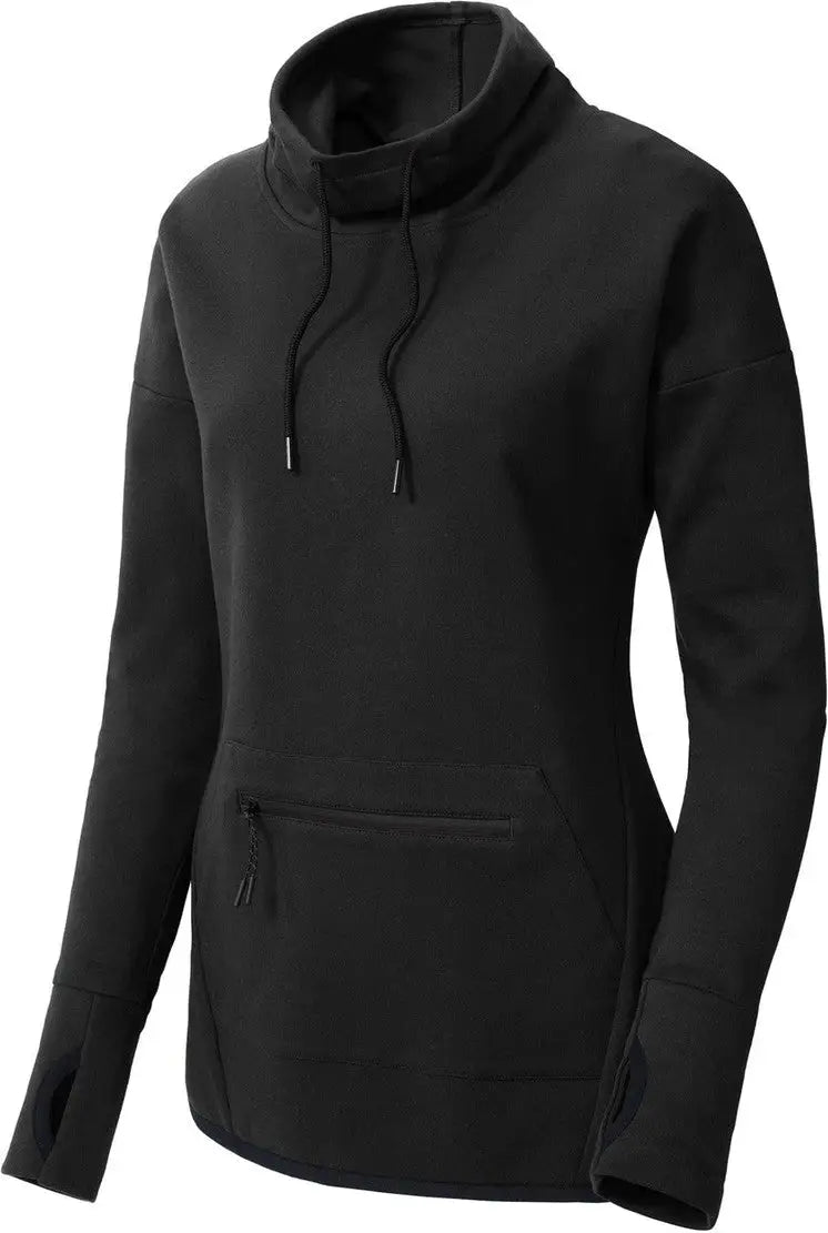Sport-tek Lst280 Women’s Triumph Cowl Neck Pullover - Black