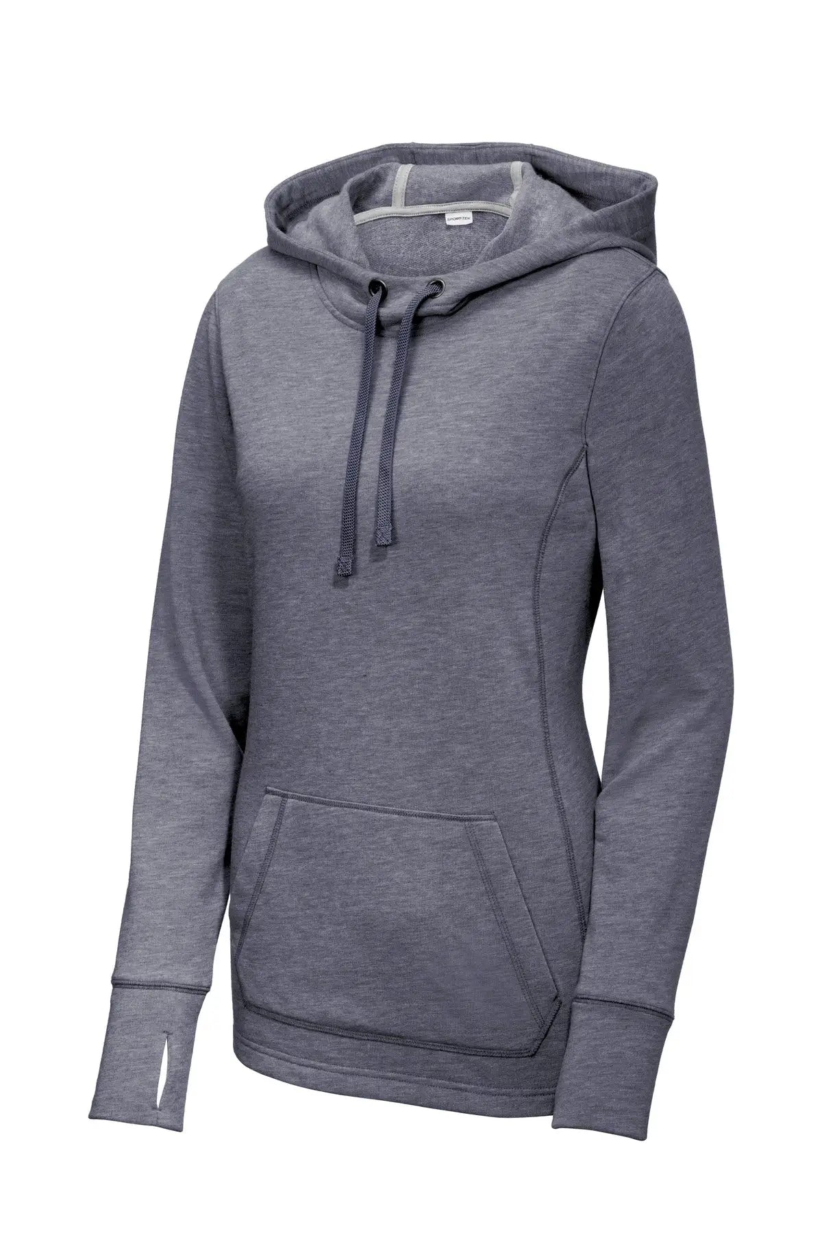 Sport-tek Lst296 Women’s Posicharge Tri-blend Wicking Fleece Hooded Pullover - True Navy Heather