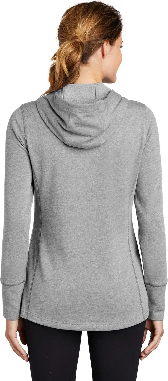 Sport-tek Lst296 Women’s Posicharge Tri-blend Wicking Fleece Hooded Pullover - Light Gray Heather