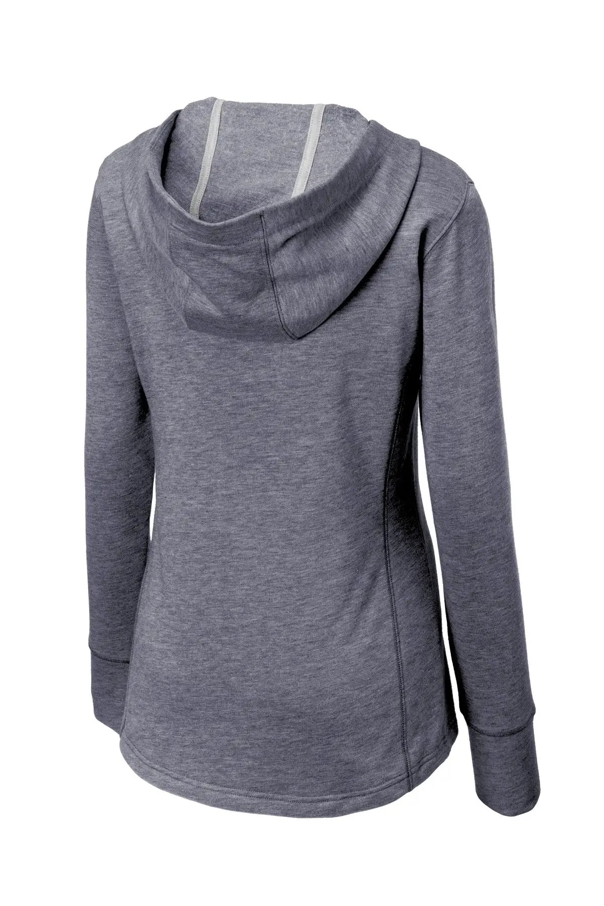 Sport-tek Lst296 Women’s Posicharge Tri-blend Wicking Fleece Hooded Pullover - True Navy Heather