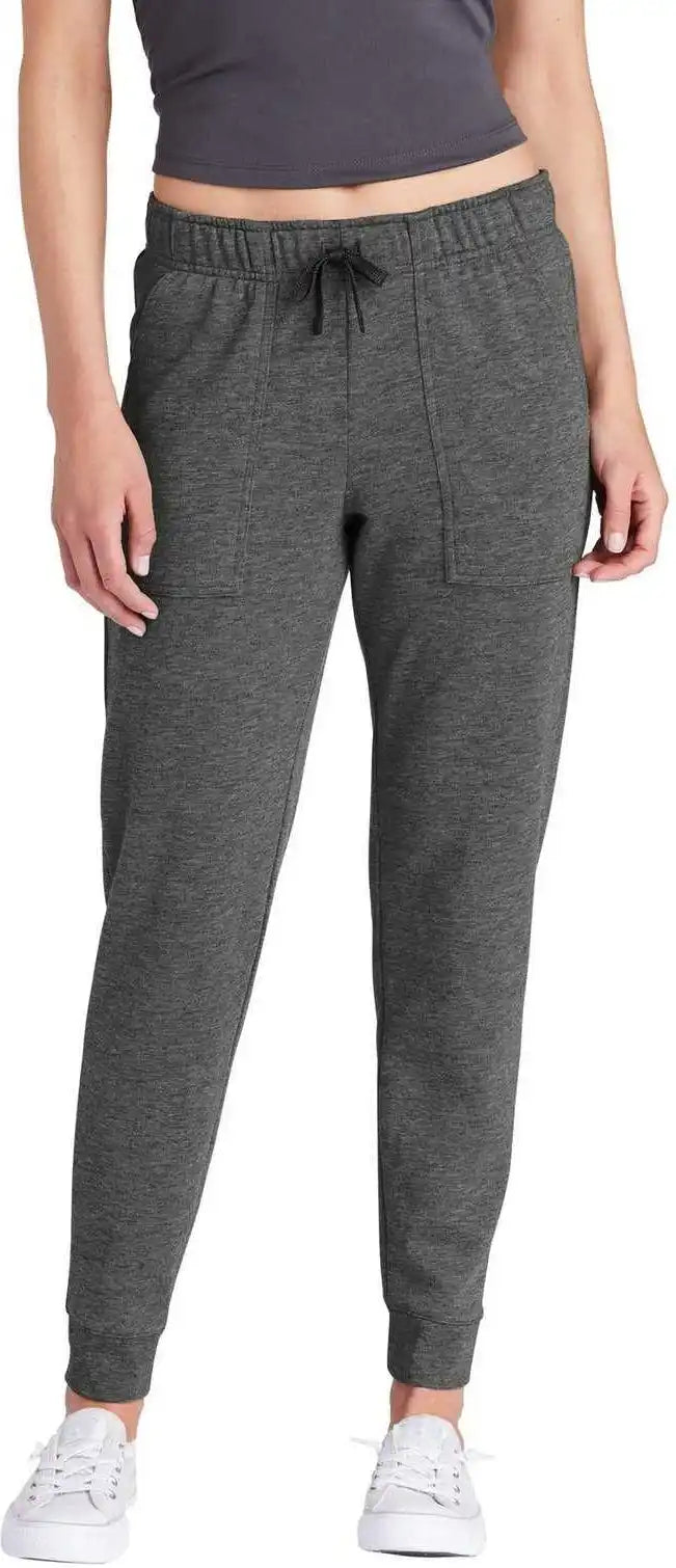 Sport-tek Lst299 Women’s Posicharge Tri-blend Wicking Fleece Jogger - Dark Grey Heather