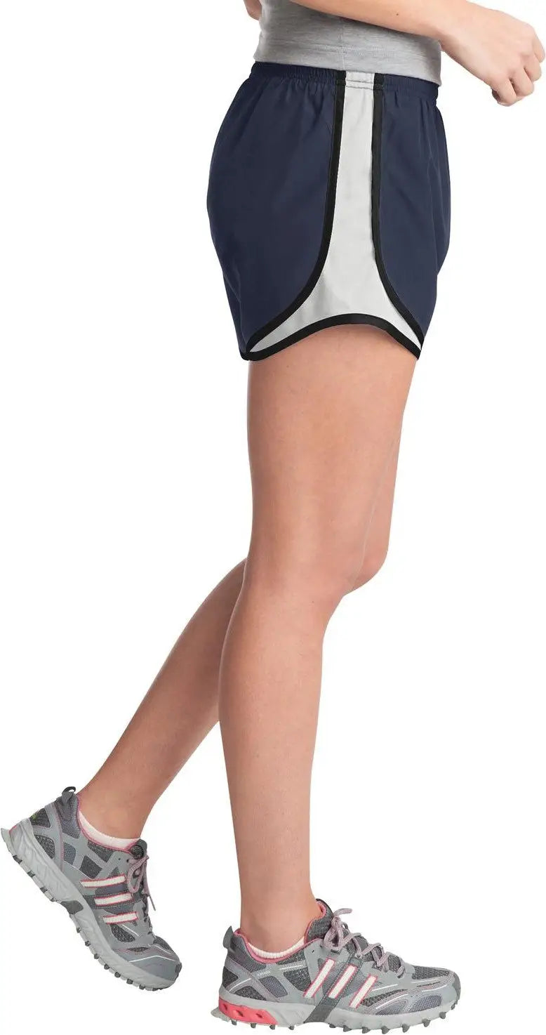 Sport-tek Lst304 Women’s Cadence Short - True Navy White Black