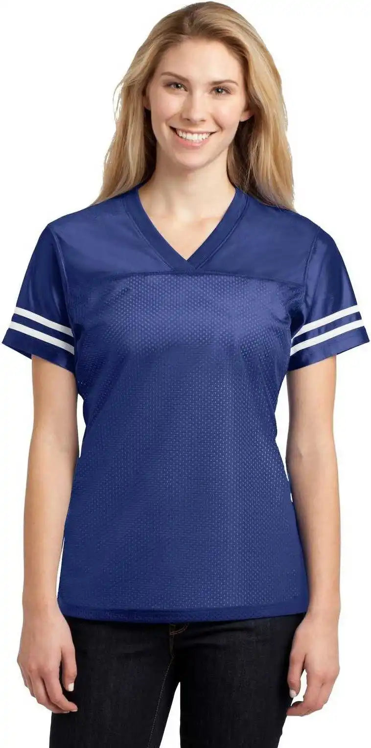 Sport Tek Lst307 Ladies Posicharge Replica Jersey True Royal White