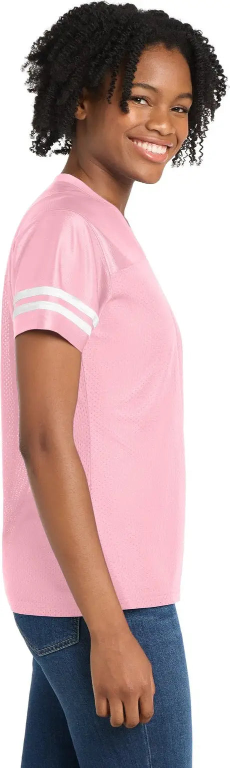 Sport-tek Lst307 Women’s Posicharge Replica Jersey - Light Pink White