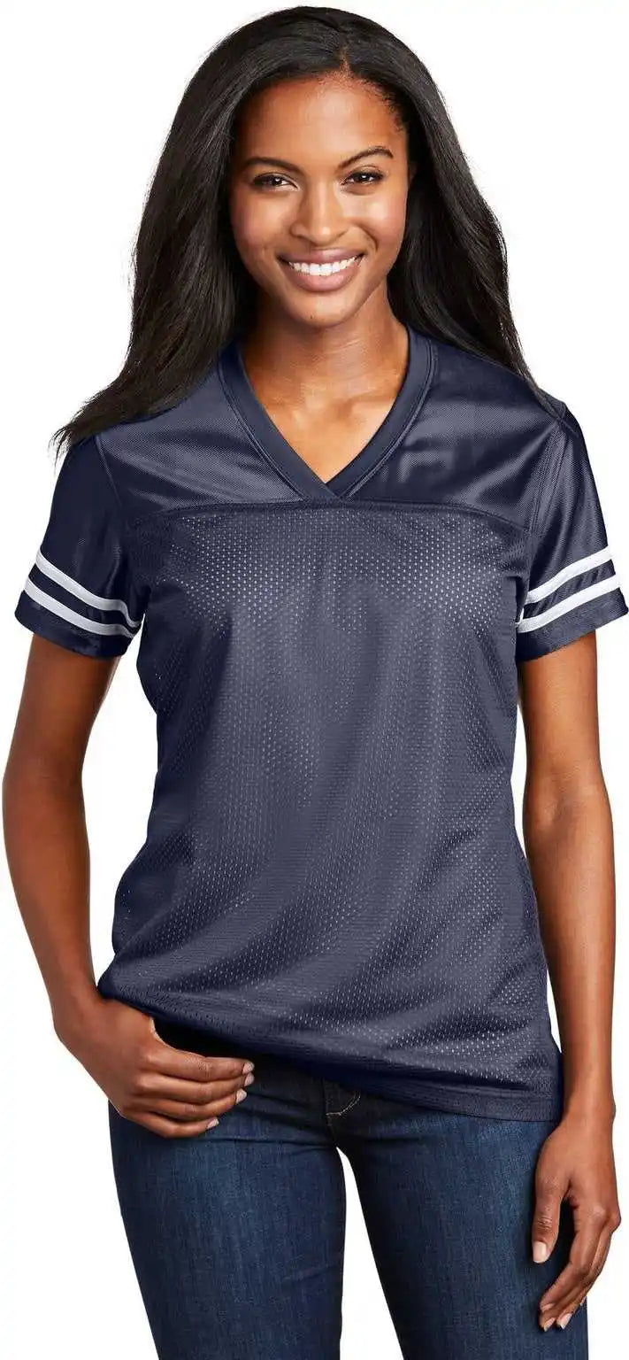 Sport-tek Lst307 Women’s Posicharge Replica Jersey - True Navy/ White