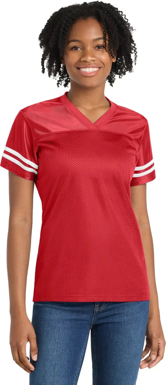 Sport-tek Lst307 Women’s Posicharge Replica Jersey - True Red White