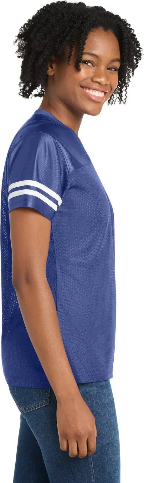 Sport-tek Lst307 Women’s Posicharge Replica Jersey - True Royal White