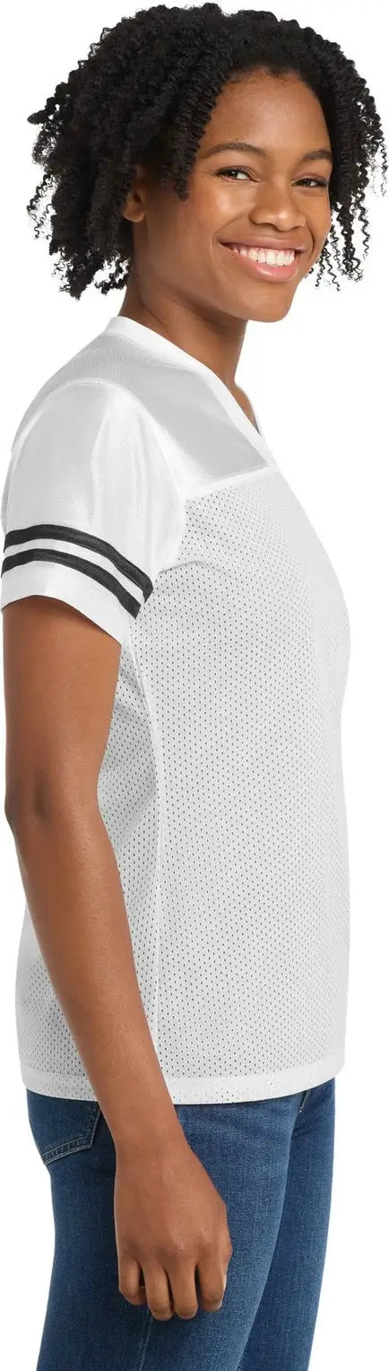Sport-tek Lst307 Women’s Posicharge Replica Jersey - White Black