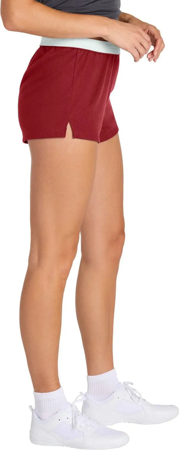 Sport-tek Lst311 Women’s Jersey Knit Squad Short - Deep Red