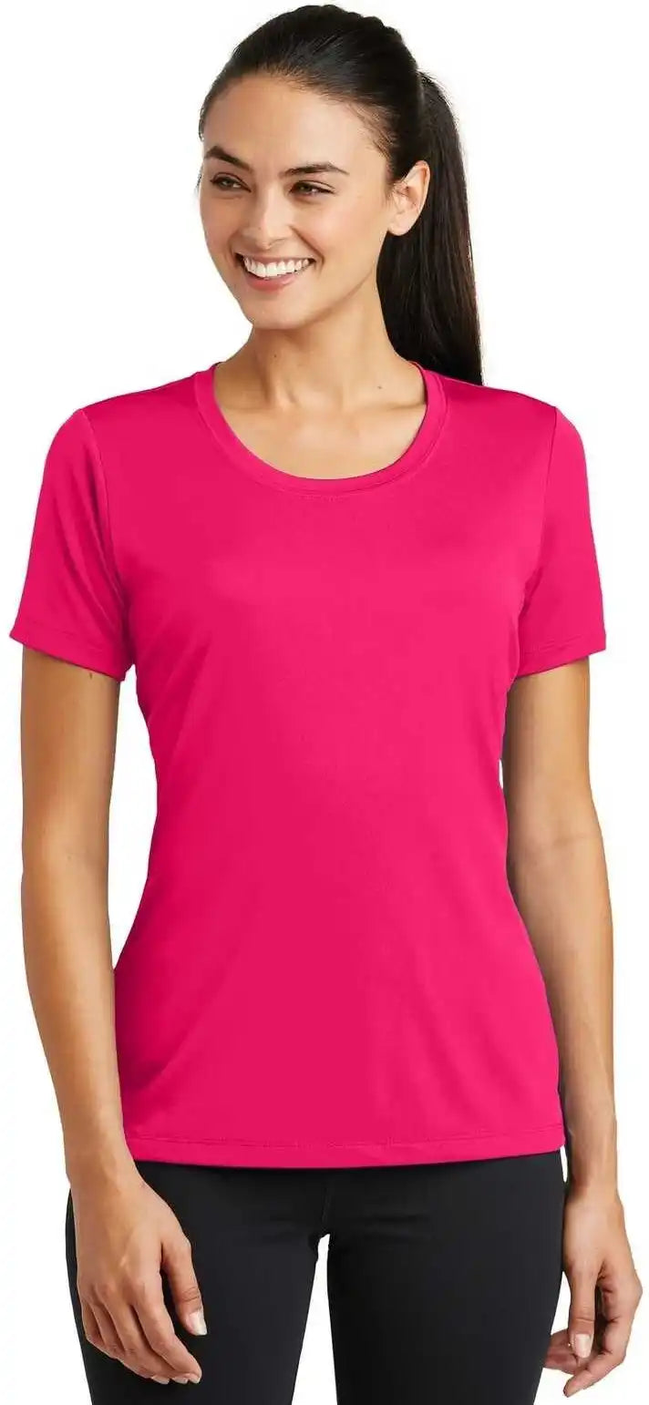 Sport-tek Lst320 Ladies Posicharge Tough Tee - Pink Raspberry