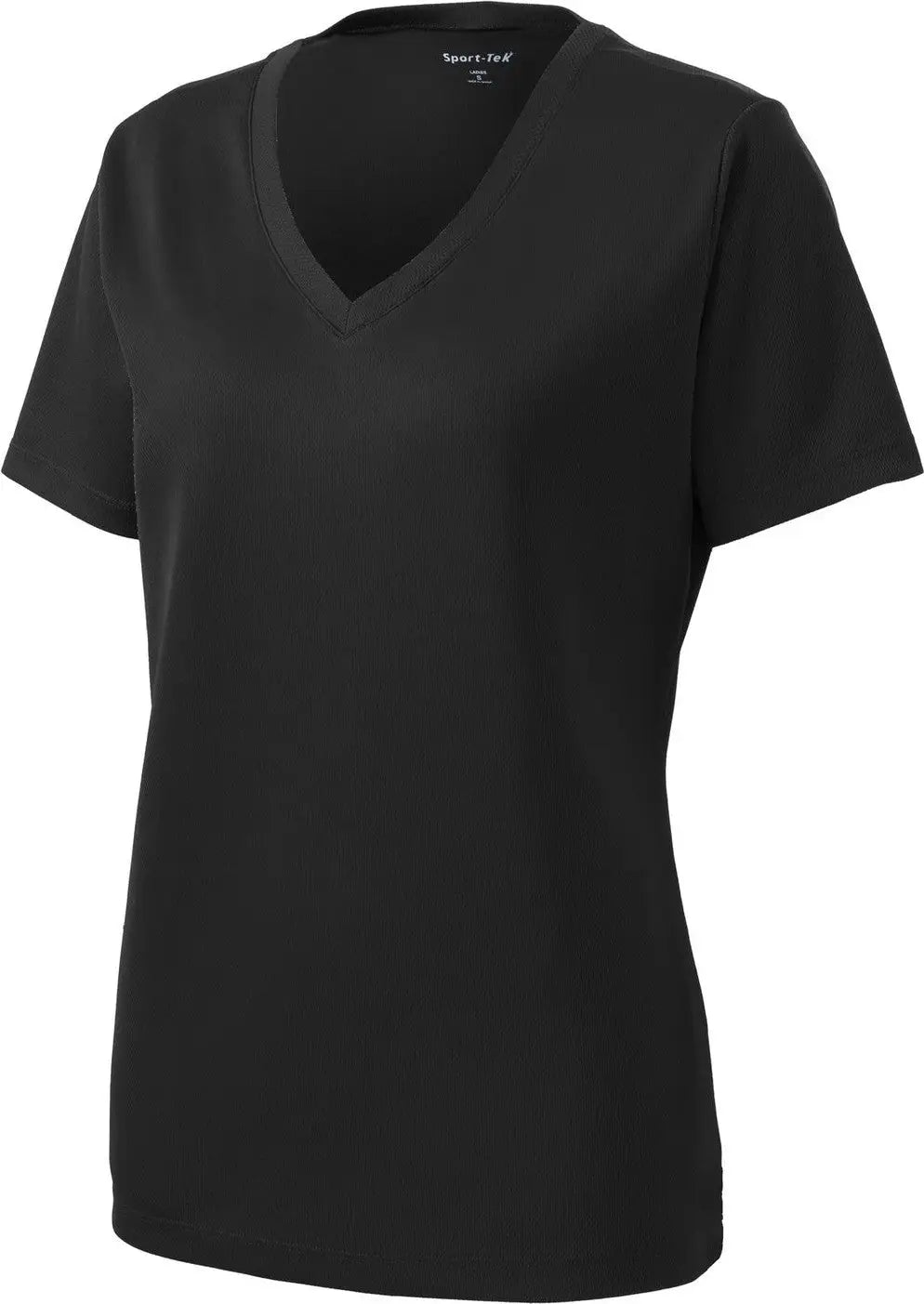 Sport-tek Lst340 Women’s Posicharge Racermesh V-neck Tee - Black
