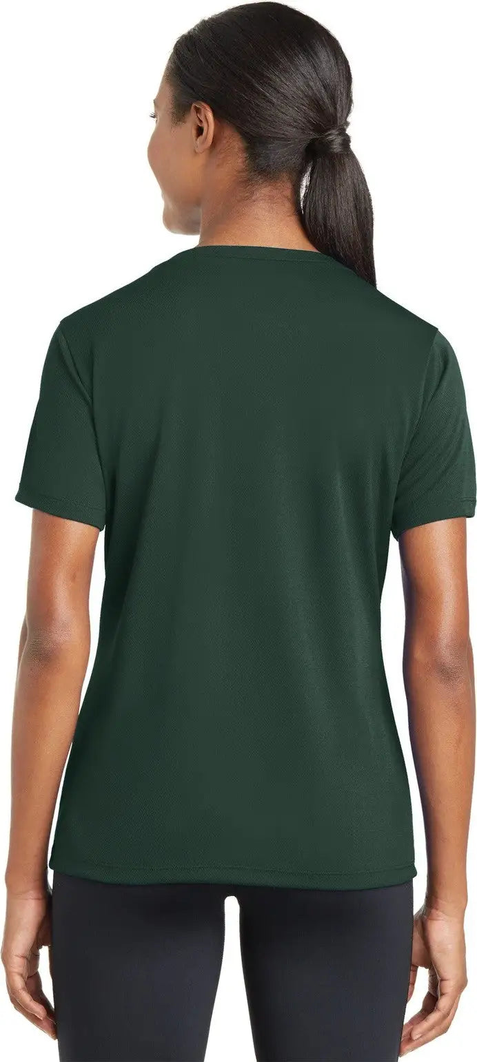 Sport-tek Lst340 Women’s Posicharge Racermesh V-neck Tee - Dark Forest Green