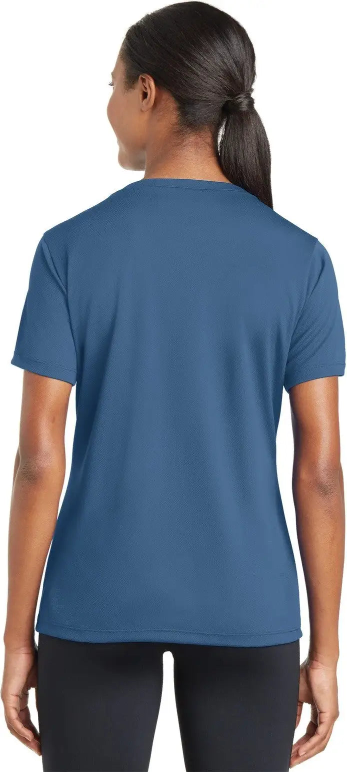 Sport-tek Lst340 Women’s Posicharge Racermesh V-neck Tee - Dawn Blue