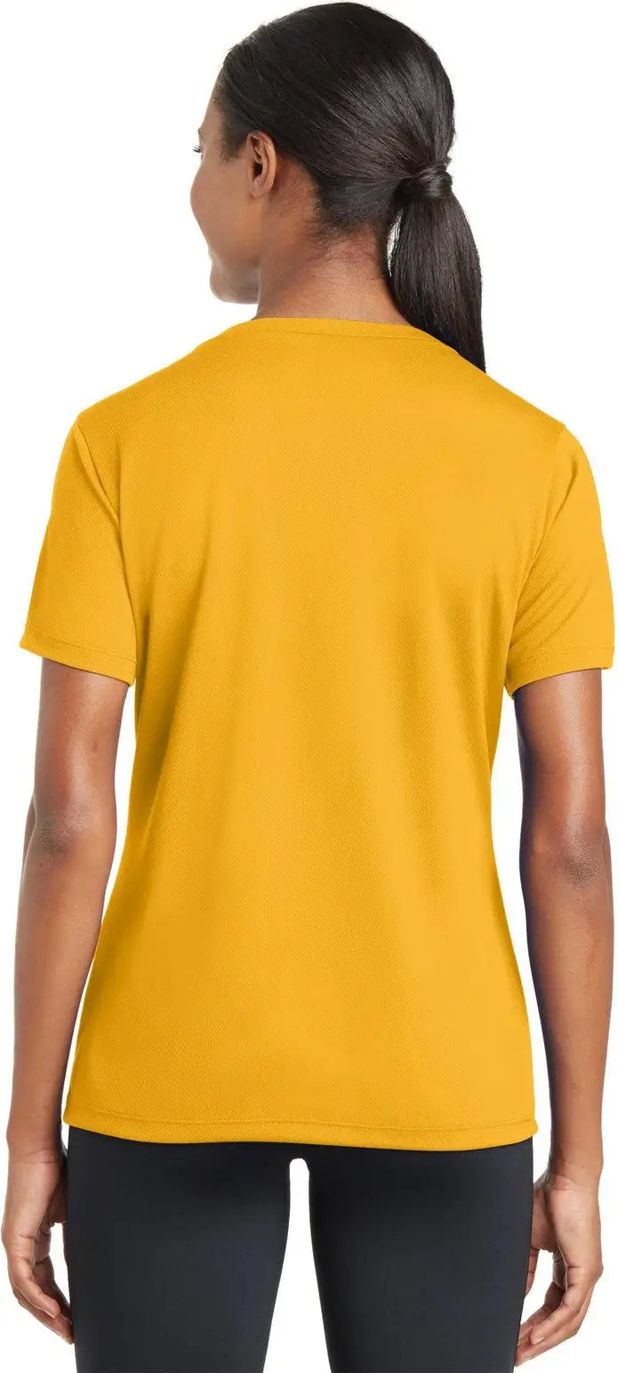 Sport-tek Lst340 Women’s Posicharge Racermesh V-neck Tee - Gold