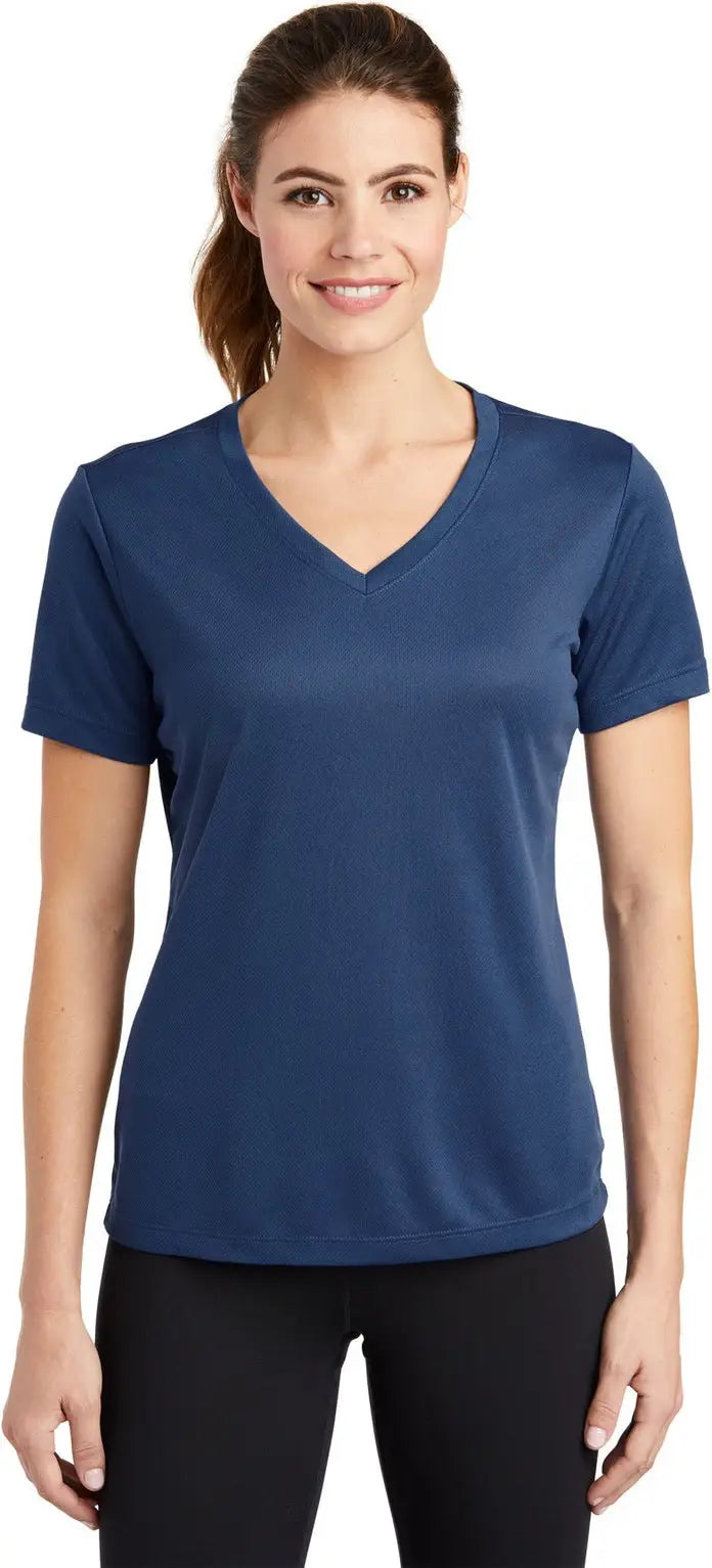 Sport-tek Lst340 Women’s Posicharge Racermesh V-neck Tee - Graphite - Ladies Xs