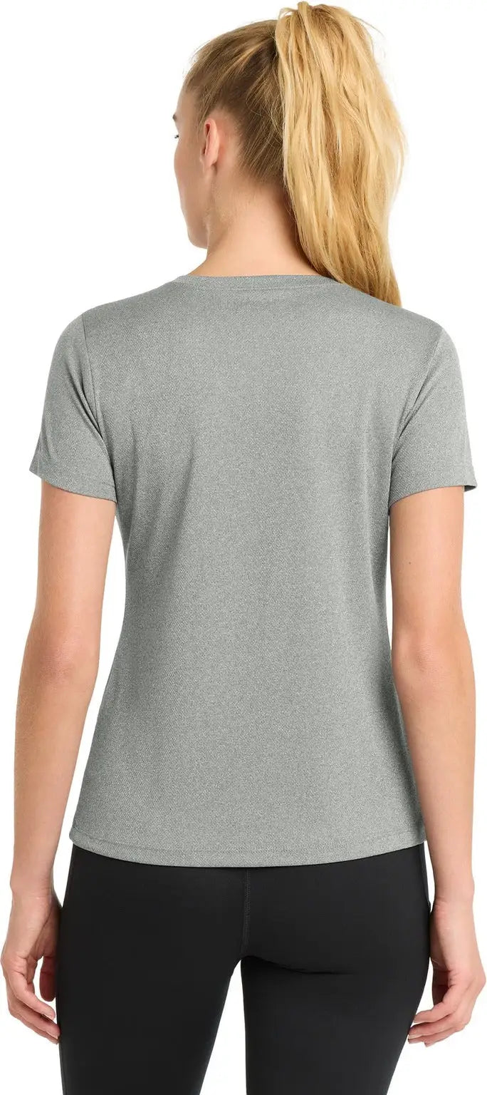 Sport-tek Lst340 Women’s Posicharge Racermesh V-neck Tee - Gray Heather