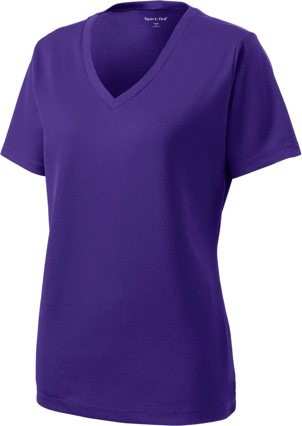 Sport-tek Lst340 Women’s Posicharge Racermesh V-neck Tee - Purple