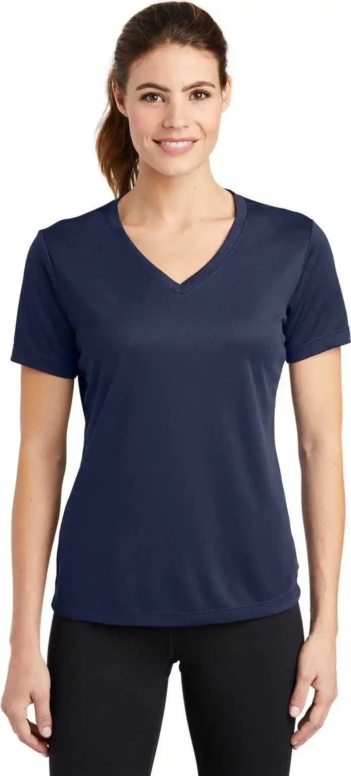 Sport-tek Lst340 Women’s Posicharge Racermesh V-neck Tee - True Navy