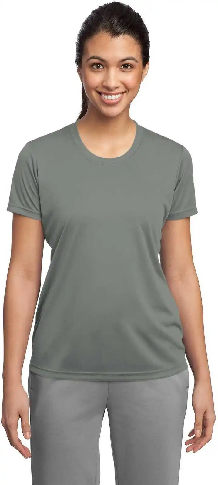 Sport Tek Lst350 Ladies Posicharge Competitor Tee Gray Concrete