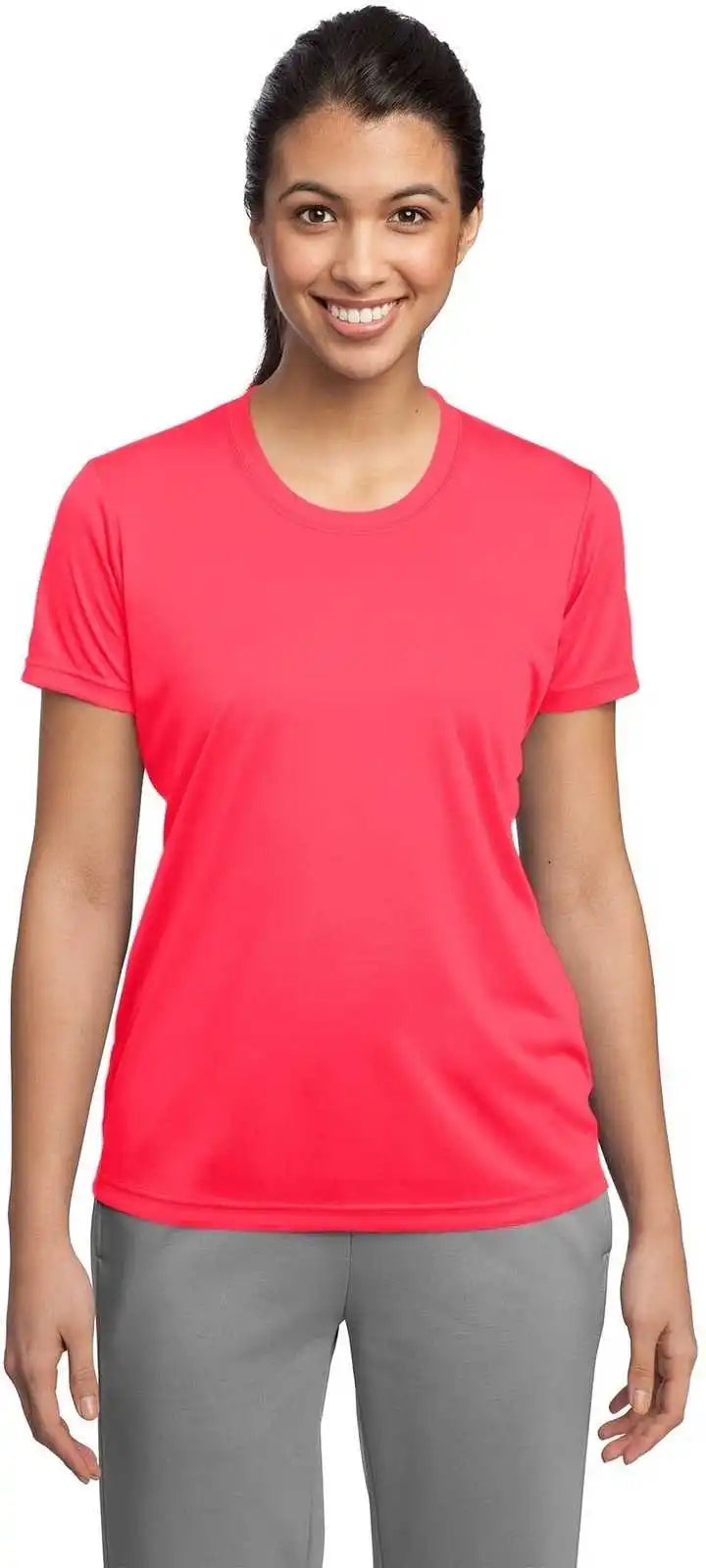 Sport Tek Lst350 Ladies Posicharge Competitor Tee Hot Coral