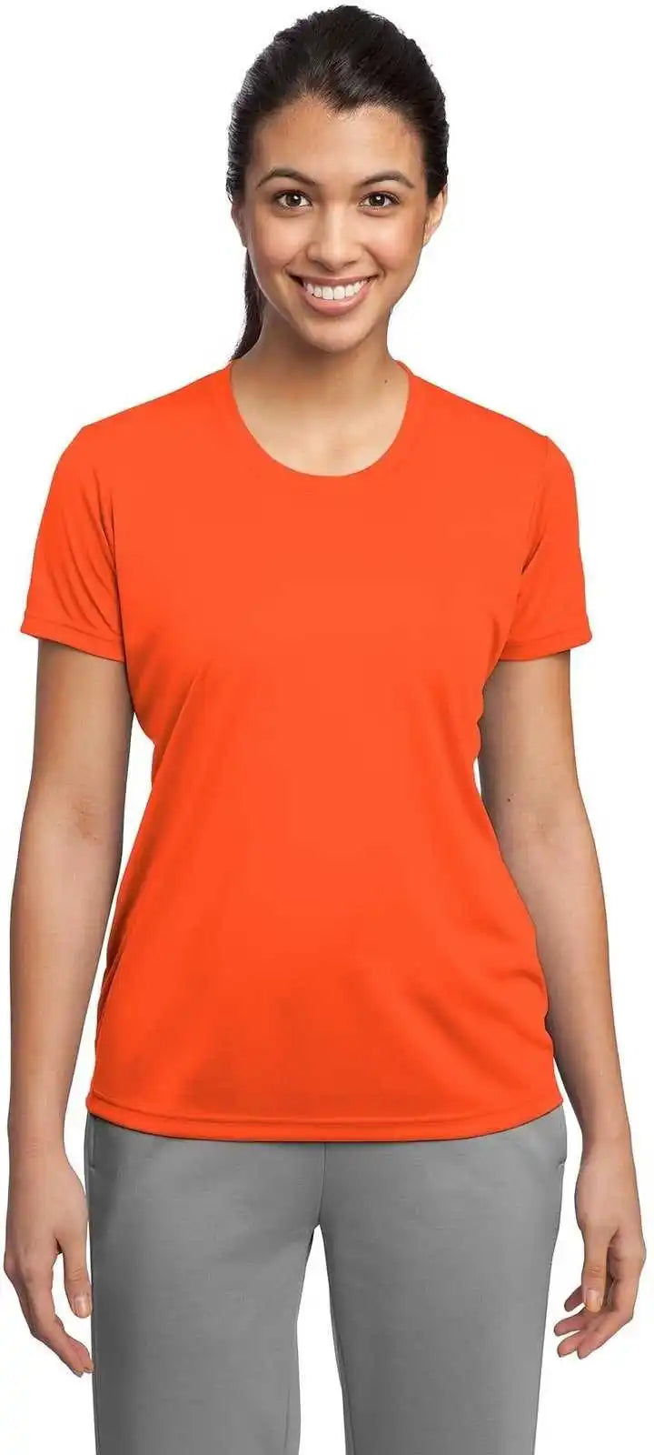 Sport Tek Lst350 Ladies Posicharge Competitor Tee Neon Orange