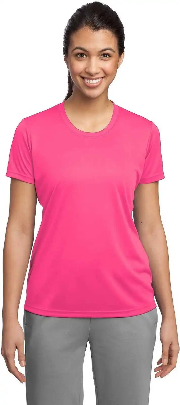 Sport Tek Lst350 Ladies Posicharge Competitor Tee Neon Pink