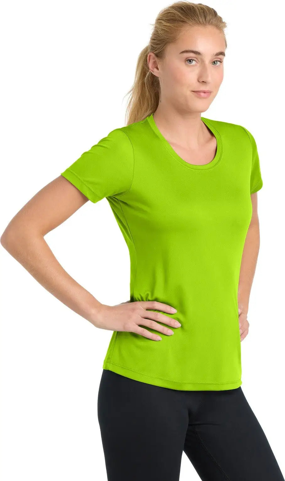 Sport-tek Lst350 Women’s Posicharge Competitor Tee - Lime Shock