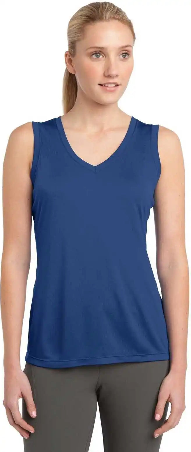 Sport Tek Lst352 Ladies Sleeveless Posicharge Competitor v Neck Tee True Royal