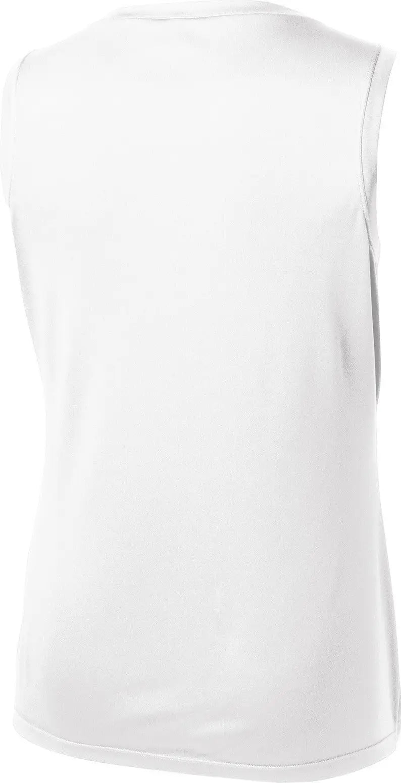 Sport-tek Lst352 Women’s Sleeveless Posicharge Competitor V-neck Tee - White - Ladies Xs