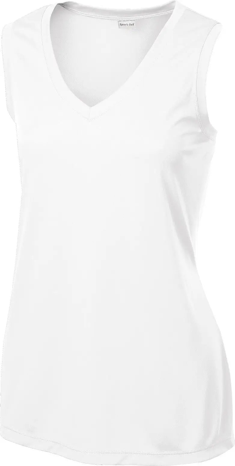 Sport-tek Lst352 Women’s Sleeveless Posicharge Competitor V-neck Tee - White