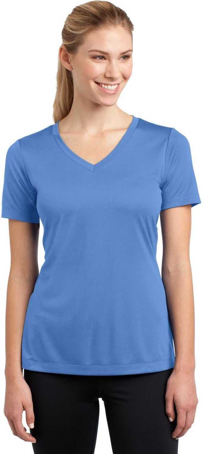 Sport-tek Lst353 Ladies Posicharge Competitor V-neck Tee - Carolina Blue