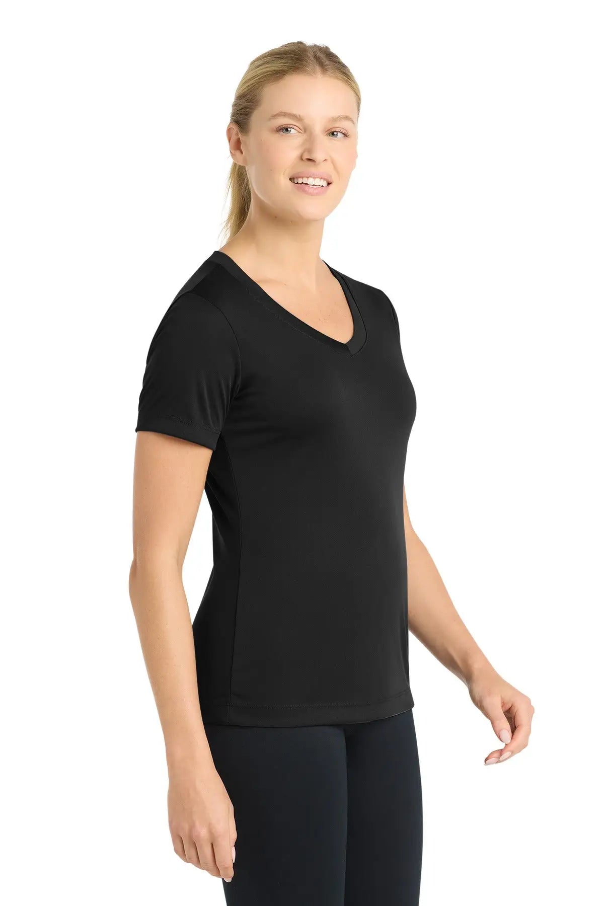 Sport-tek Lst353 Women’s Posicharge Competitor V-neck Tee - Black