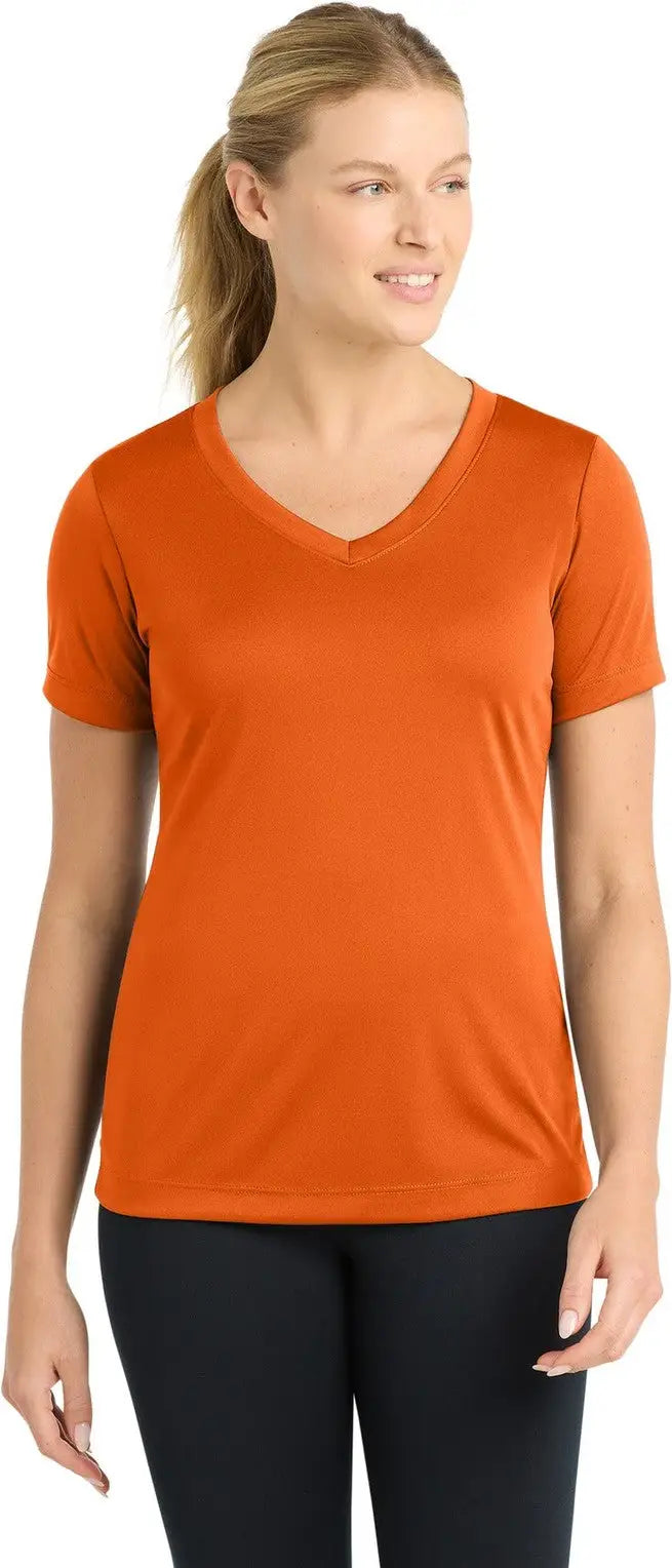 Sport-tek Lst353 Women’s Posicharge Competitor V-neck Tee - Deep Orange - Ladies Xs