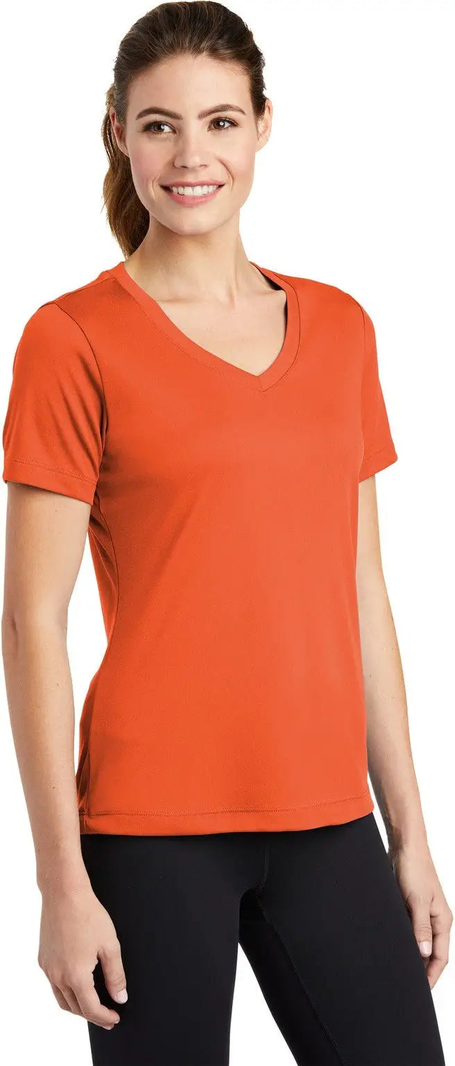 Sport-tek Lst353 Women’s Posicharge Competitor V-neck Tee - Deep Orange