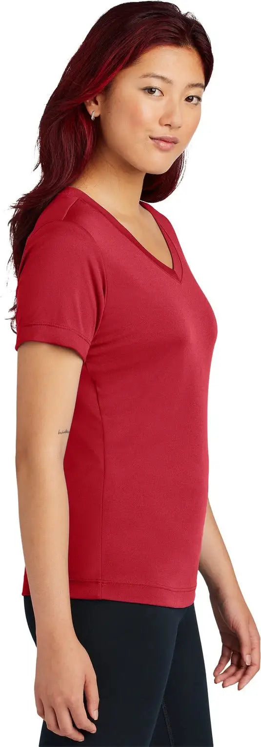Sport-tek Lst353 Women’s Posicharge Competitor V-neck Tee - Deep Red